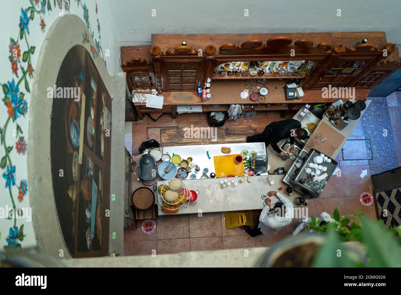 Bird's eye view of a Mexican kitchen Stock Photo - Alamy