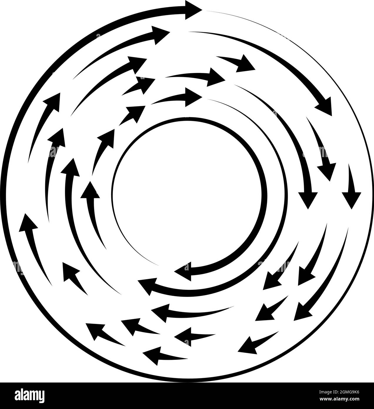 Circular, concentric segmented circles, rings. Abstract geometric ...