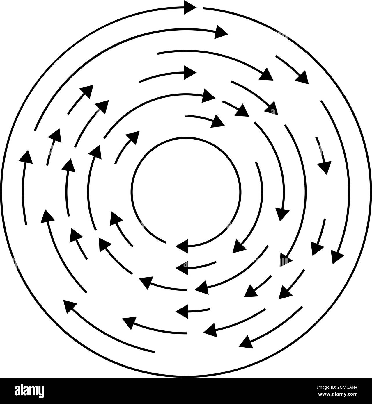 Circular, concentric segmented circles, rings. Abstract geometric ...