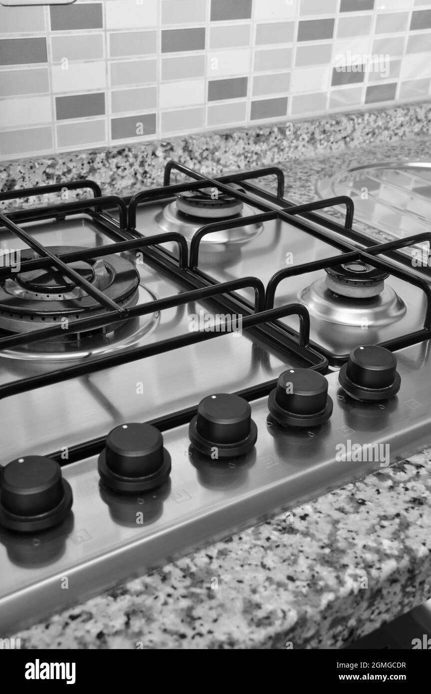 Burning cooker hob Black and White Stock Photos & Images Alamy