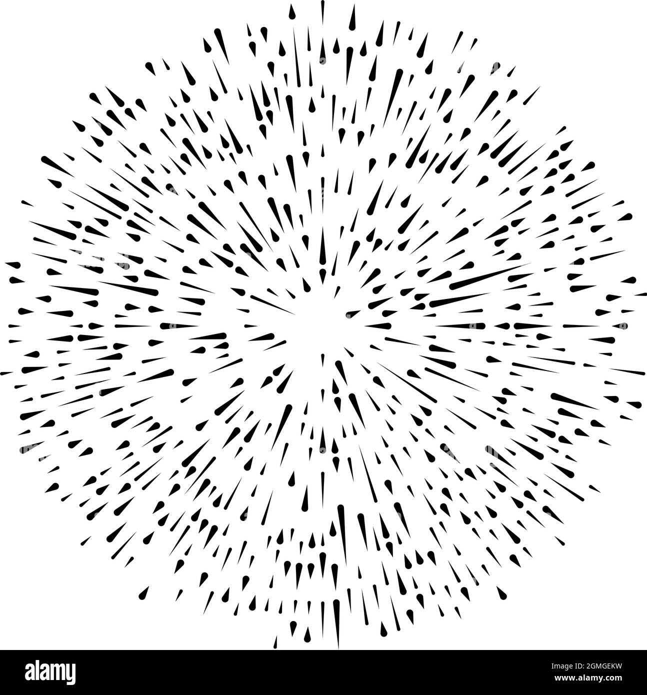 Radial, radiating lines. Radiation, explosion, twinkle, glare and glint