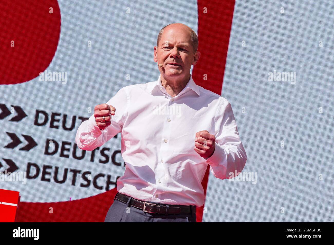 Munich, Bavaria, Germany. 18th Sep, 2021. OLAF SCHOLZ, the SPD candidate to replace Angela Merkel as Chancellor of Germany. (Credit Image: © Sachelle Babbar/ZUMA Press Wire) Stock Photo