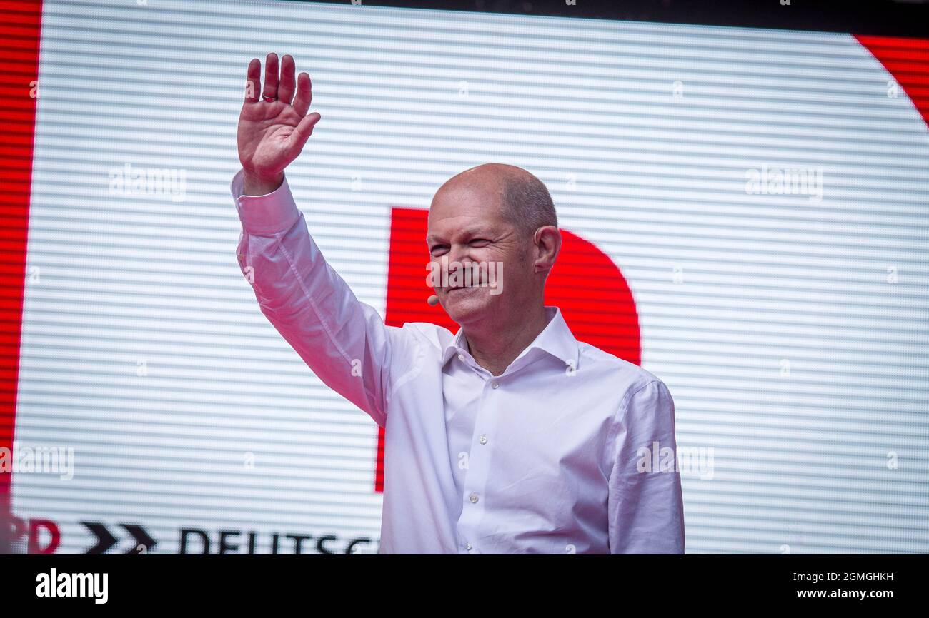 Munich, Bavaria, Germany. 18th Sep, 2021. OLAF SCHOLZ, the SPD candidate to replace Angela Merkel as Chancellor of Germany. (Credit Image: © Sachelle Babbar/ZUMA Press Wire) Stock Photo