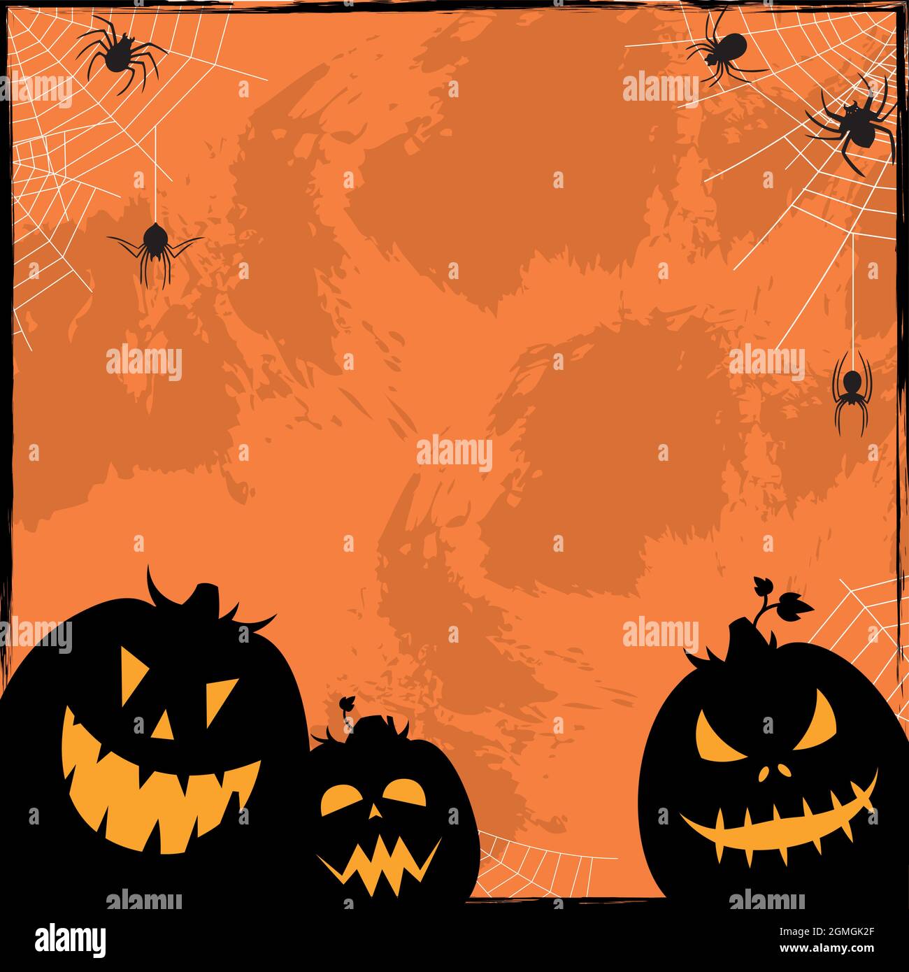 Scary gloomy orange halloween background - illustration Stock Vector ...