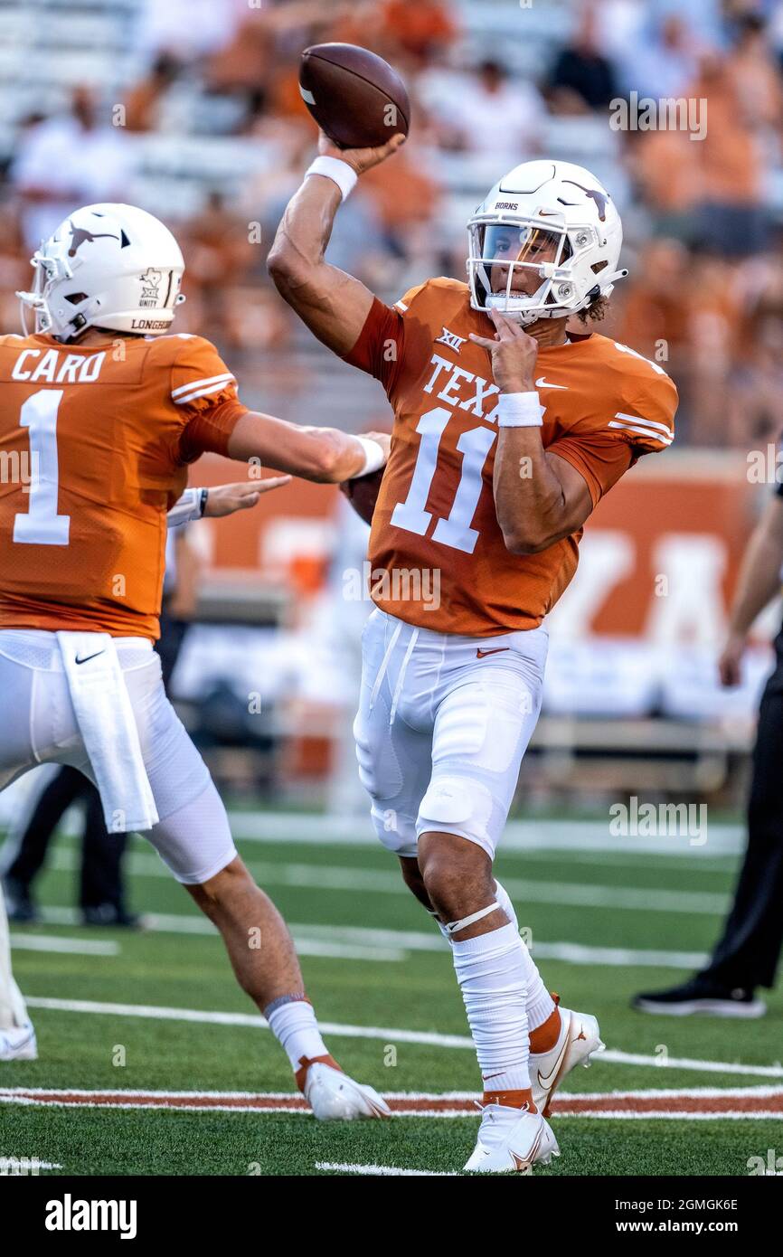 September 18. QB Casey Thompson 11 of the Texas Longhorns in action