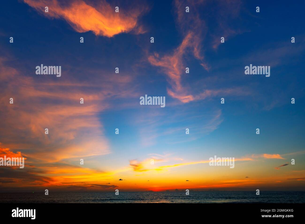 Amazing seascape with sunset clouds over the sea with dramatic sky ...