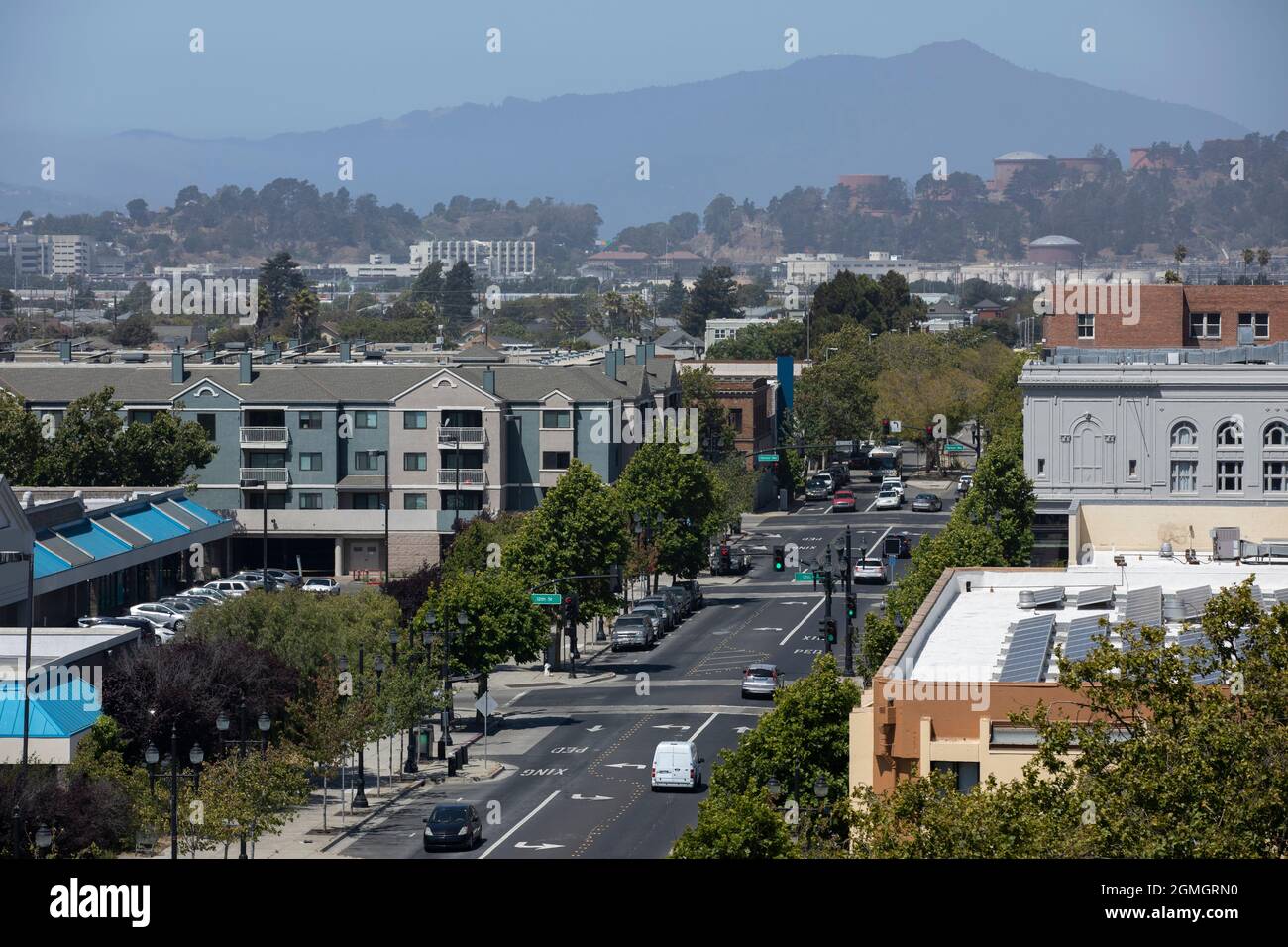 Daytime aerial view of the downtown Bay Area city of Richmond, California, USA Stock Photo Alamy