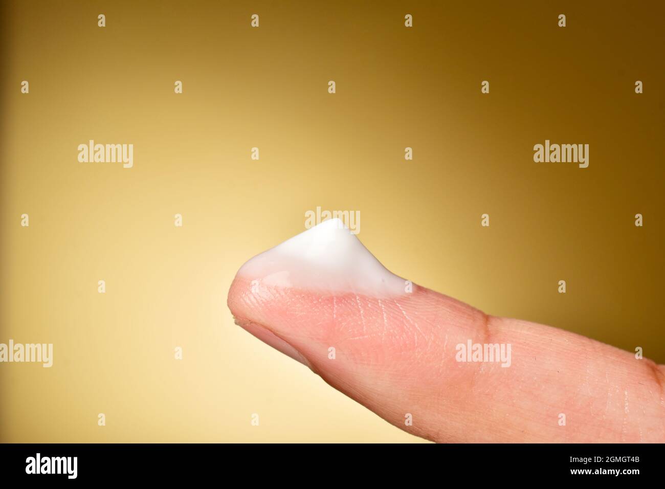 Cosmetic Cream on Finger Tip Stock Photo Alamy