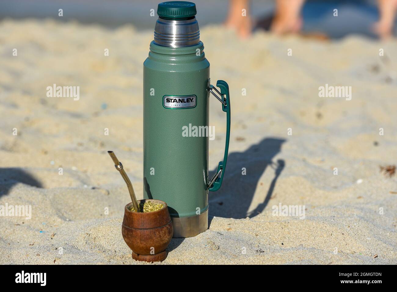 Formentera, Spain: 2021 September 19: Typical Mate Infusion Argentina,  Uruguayan, Paraguayan and Brazilian accompanied by Termo Stanley on the  Beach i Stock Photo - Alamy