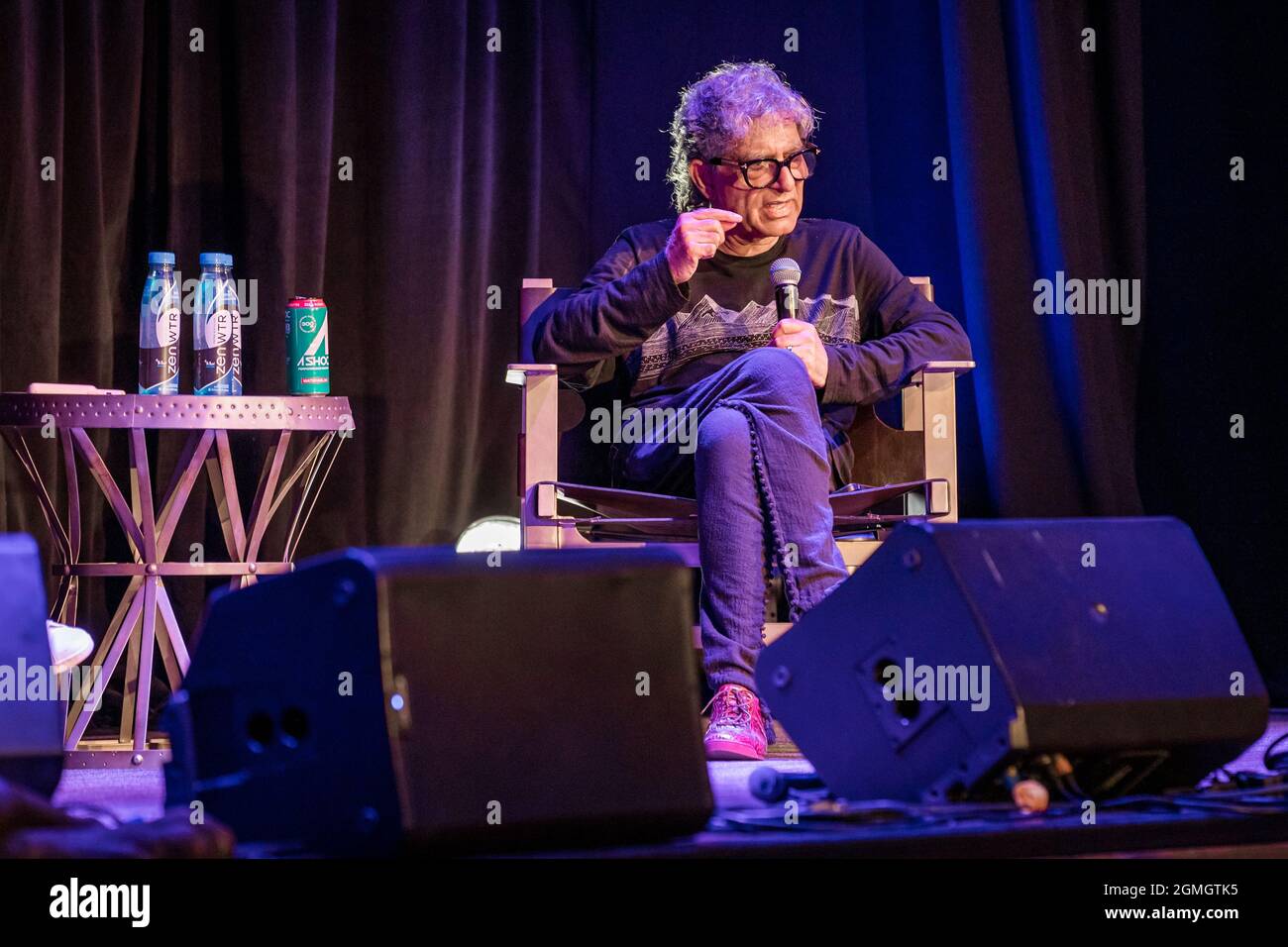 Las Vegas, USA. 18th Sep, 2021. Deepak Chopra Never Alone Conversation with Gabriella Wright at the The Kicker Comedy & More during the 2021 Life is Beautiful Music Festival held in Downtown Las Vegas, Nevada on September 18, 2021. (Photo by Alive Coverage/Sipa USA) Credit: Sipa USA/Alamy Live News Stock Photo