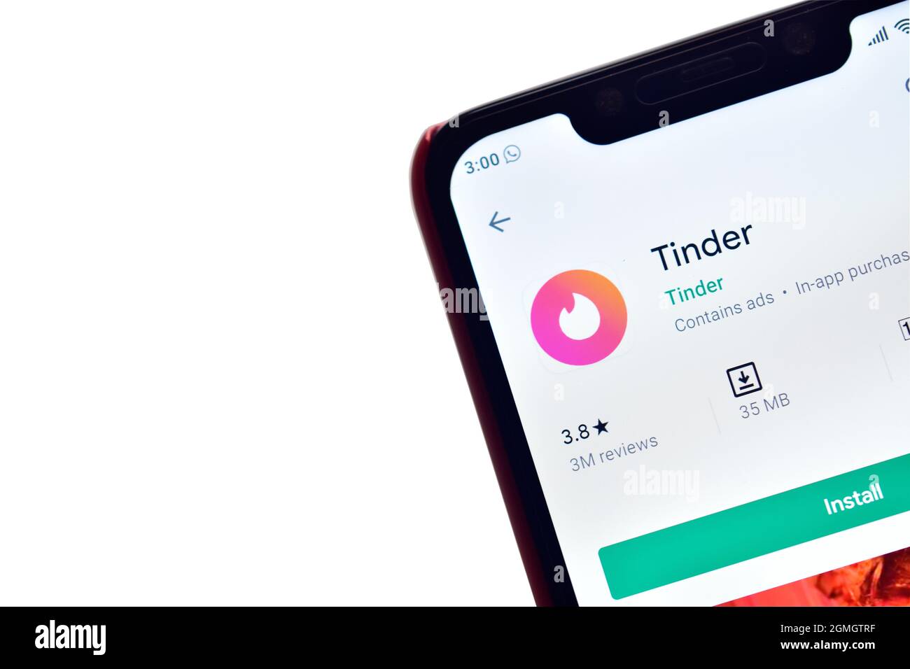 New Delhi, India - 24 November, 2019: Dating app tinder on smartphone Stock Photo