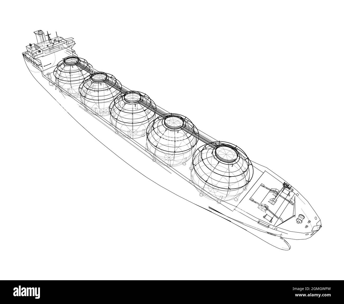 Large gas tanker or LNG carrier. Vector Stock Vector