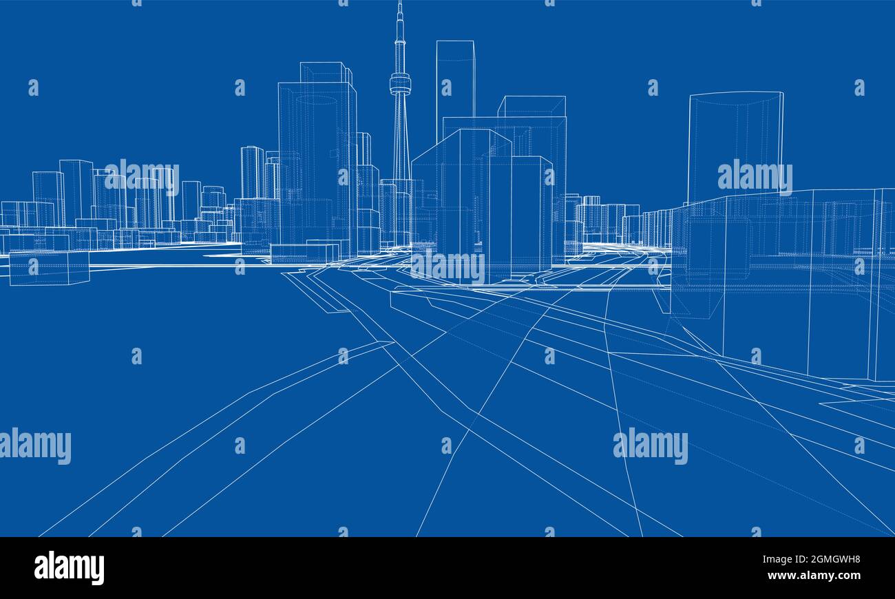 Vector 3d urban landscape. Buildings and roads Stock Vector Image & Art ...