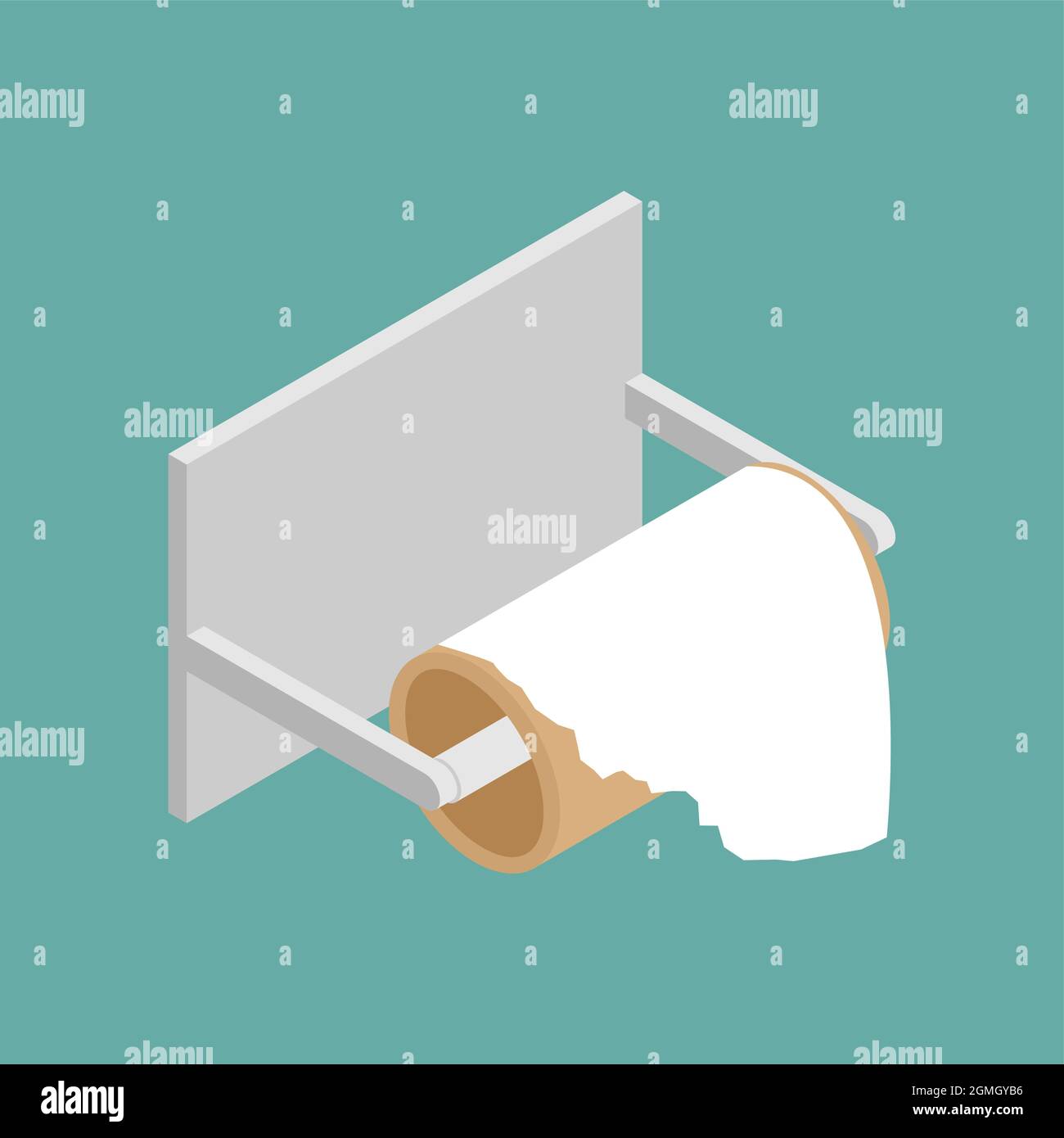 Last piece on toilet paper roll. latest sheet of toilet paper Stock