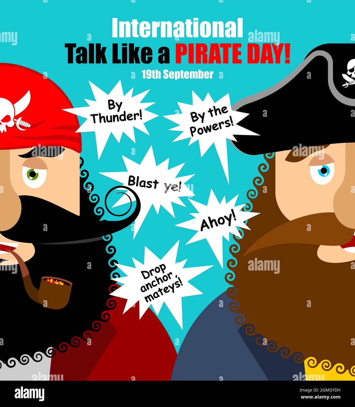 International Talk Like A Pirate Day Pirate Talk And Words Holiday Vector Illustration Stock 1103