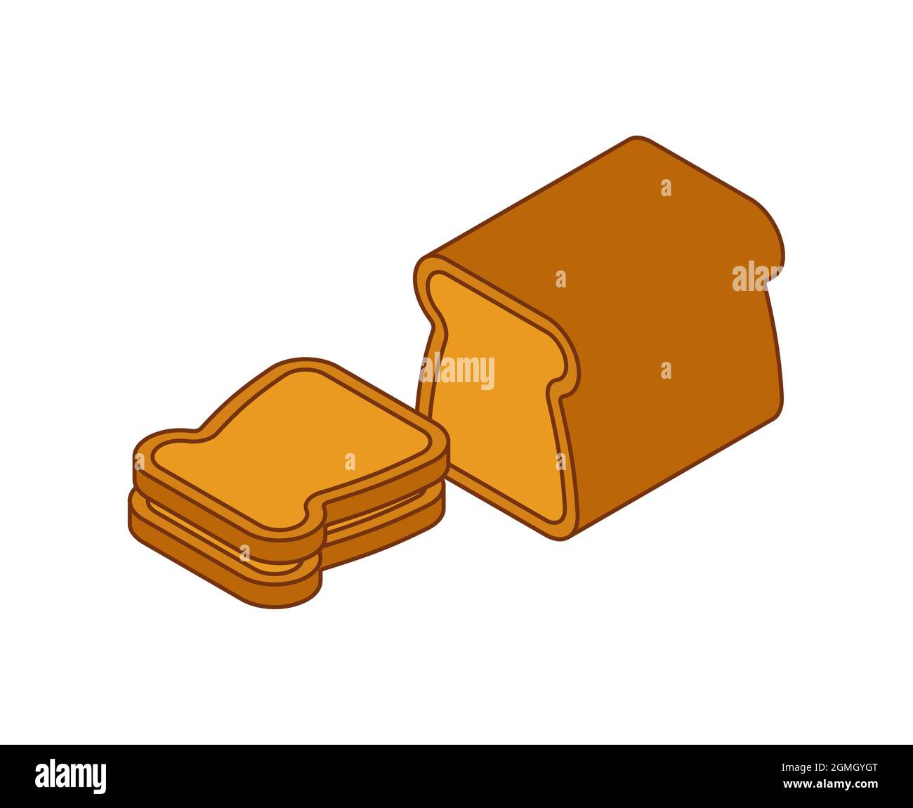 Sliced bread isolated. Food rooty vector illustration Stock Vector