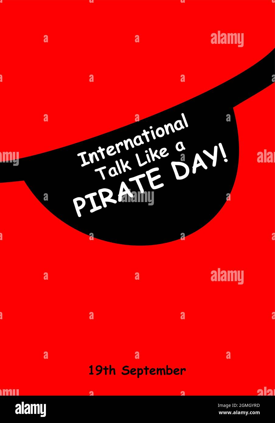 International Talk Like A Pirate Day. Poster for holiday. Pirate eye