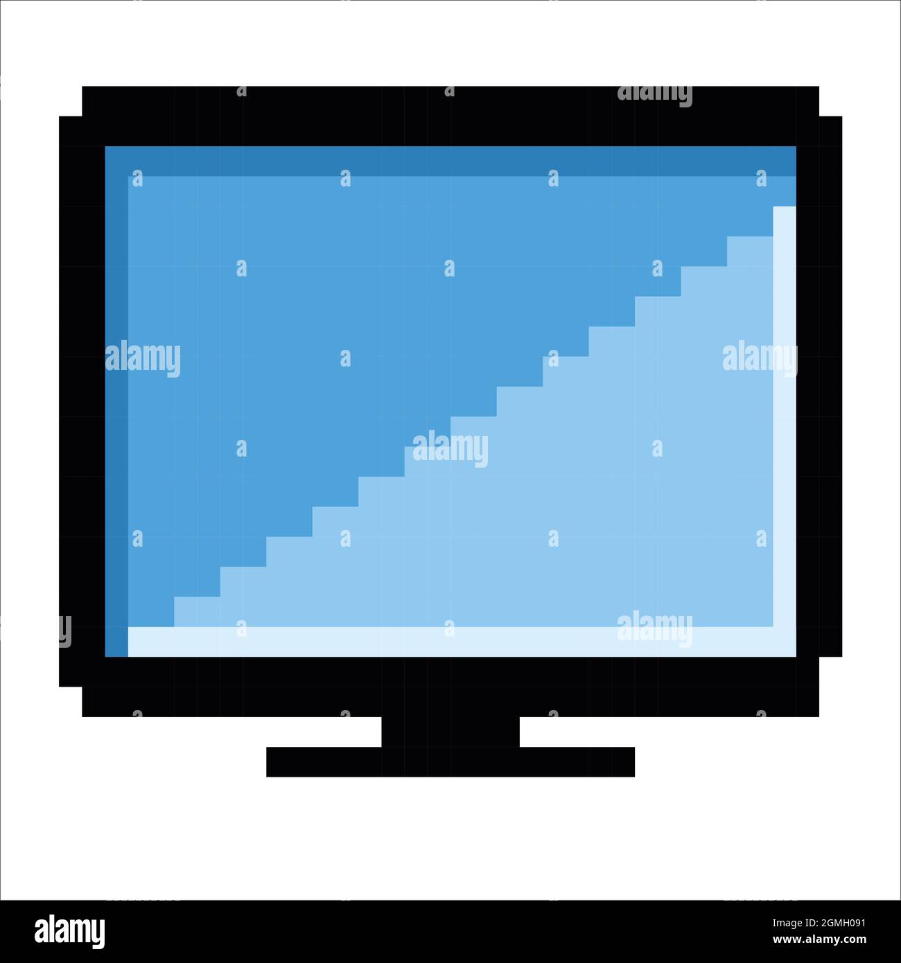 television Pixel Art isolated on white Background. bit icon Pixel