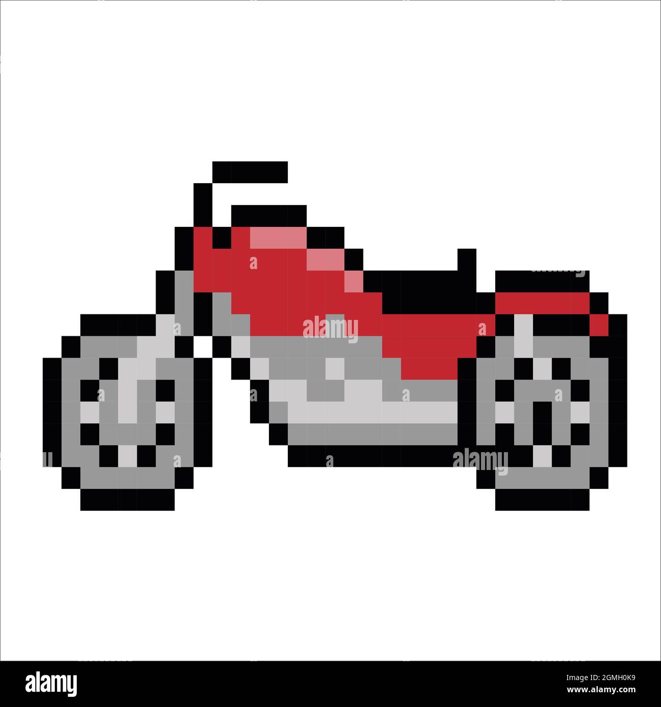 motorcycle Pixel Art isolated on white Background. bit icon Pixel design  illustration. Pixel art Stock Photo - Alamy