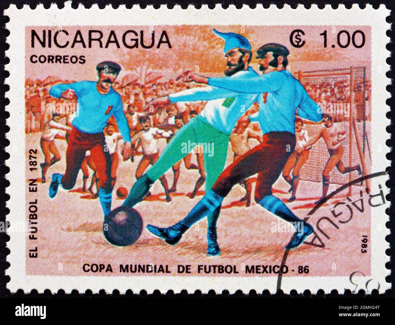 NICARAGUA CIRCA 1985 a stamp printed in Nicaragua shows Evolution of
