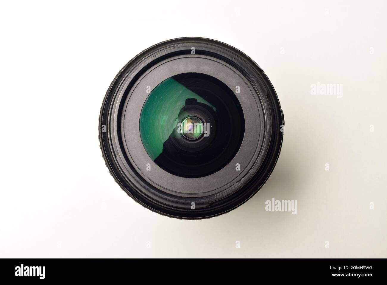 Top View of Camera Lens on White Background Stock Photo Alamy