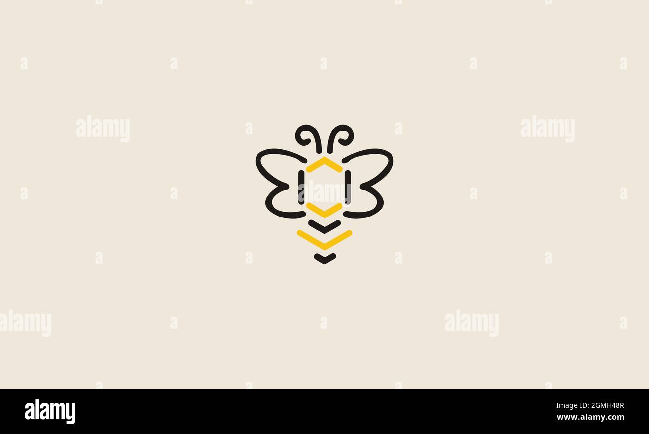 HONEY BEE LOGO DESIGN FOR ILLUSTRATION USE Stock Vector