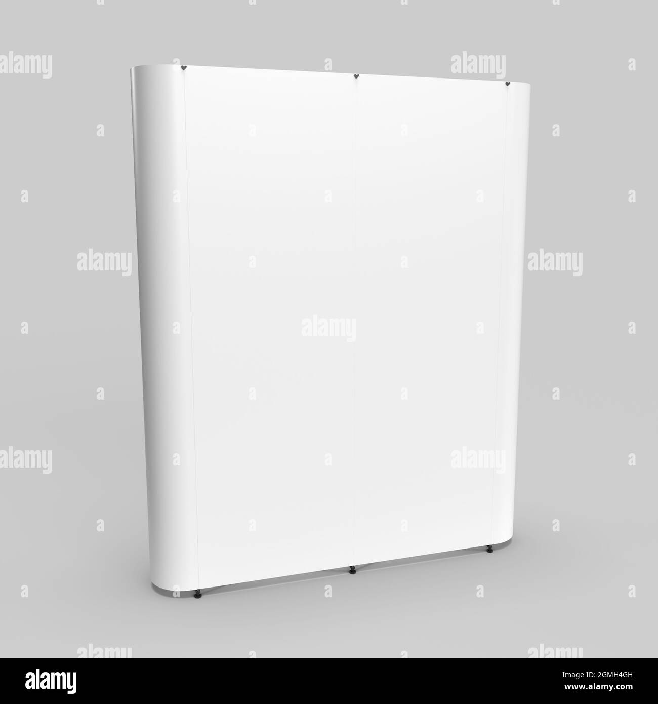 Graphic Wall Exhibition Straight 4 Panel Display, Side Perspective 3d