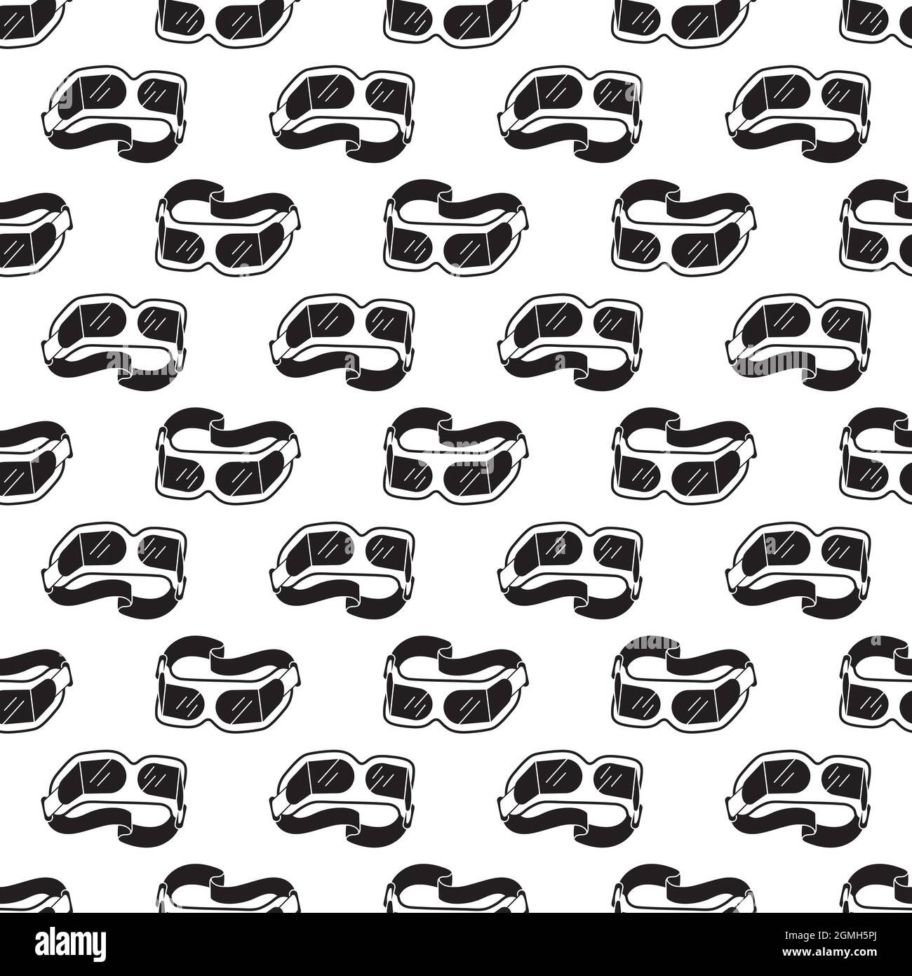 Welder glasses pattern seamless background texture repeat wallpaper geometric vector Stock Vector