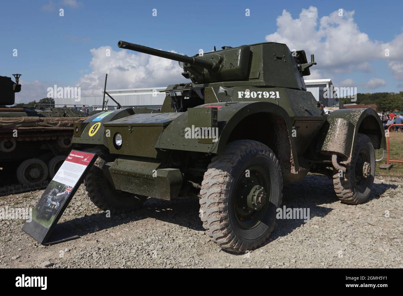 A WW2 Daimler Armoured Car Mk II during a demonstration at Bovington Tank Museum, Dorset, UK