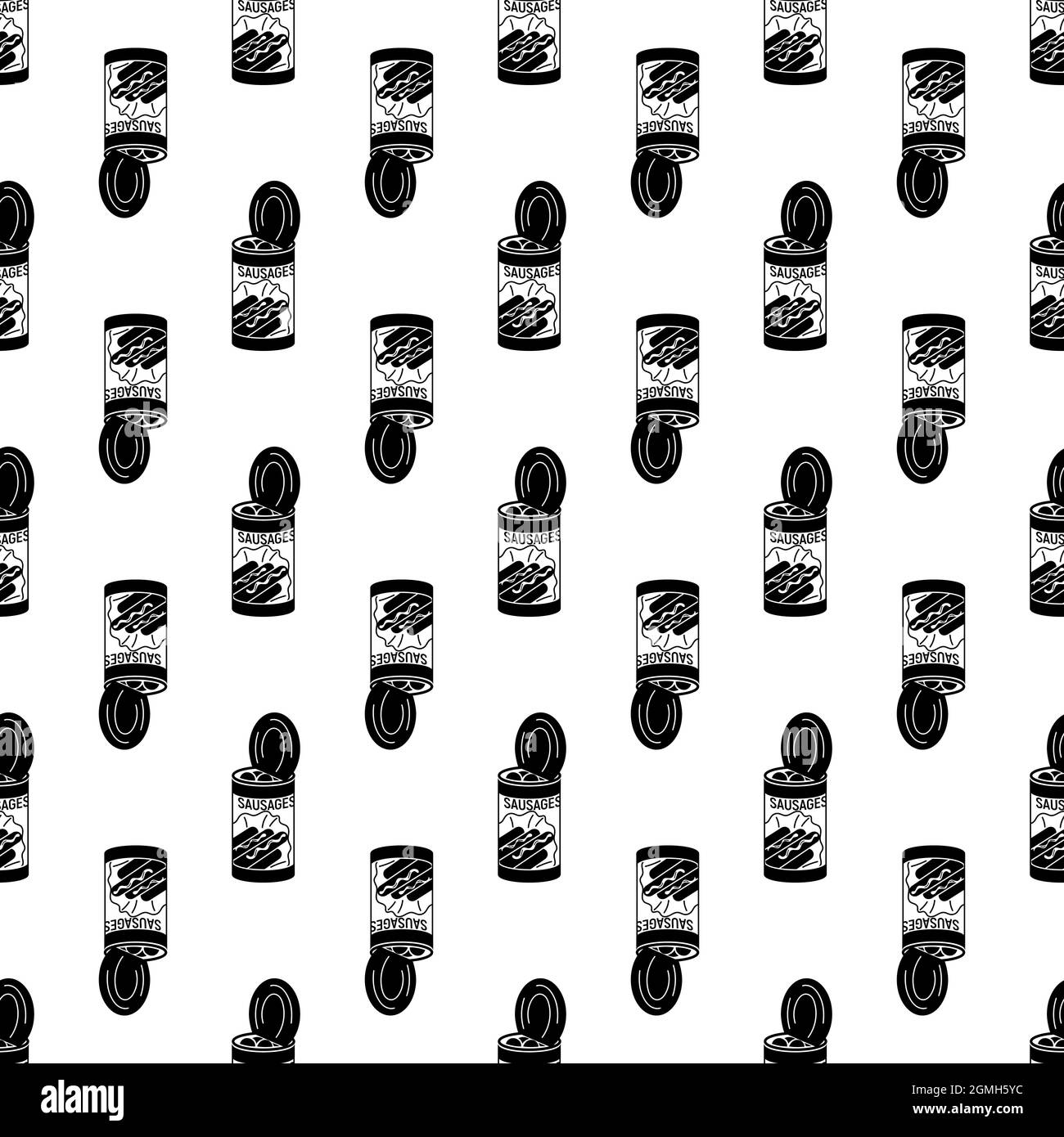 Sausage tin can pattern seamless background texture repeat wallpaper geometric vector Stock Vector