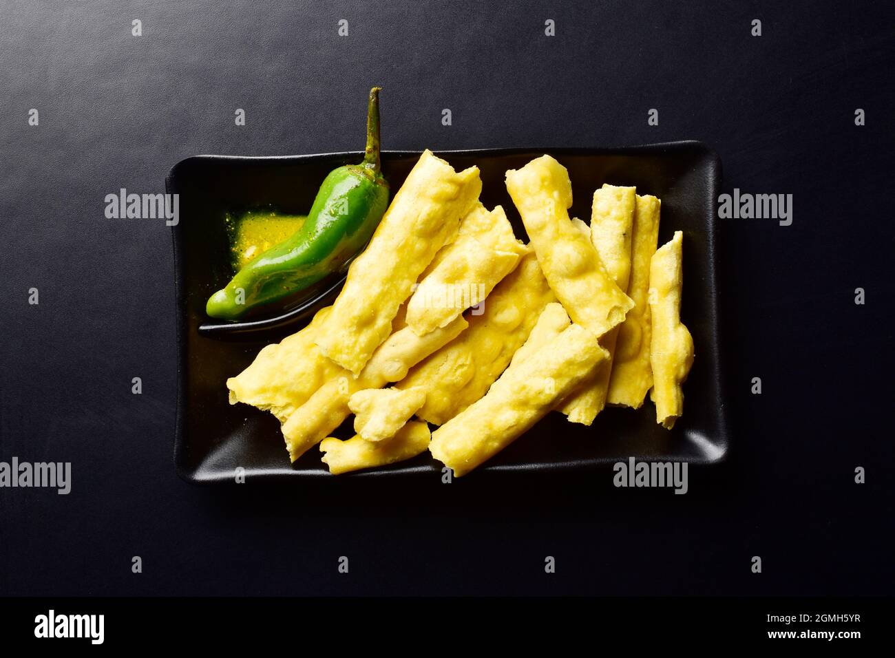 Top  View of Gujarati Snack Fafda Stock Photo