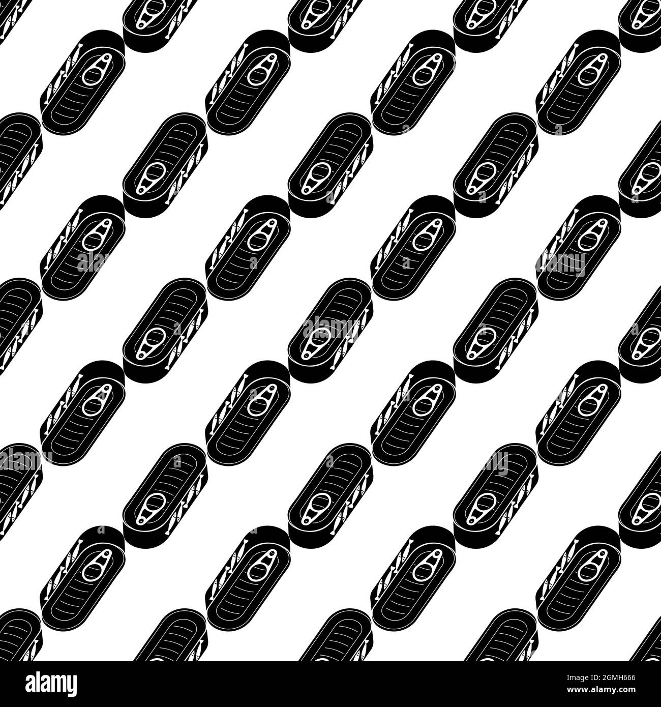 Fish tin can pattern seamless background texture repeat wallpaper geometric vector Stock Vector