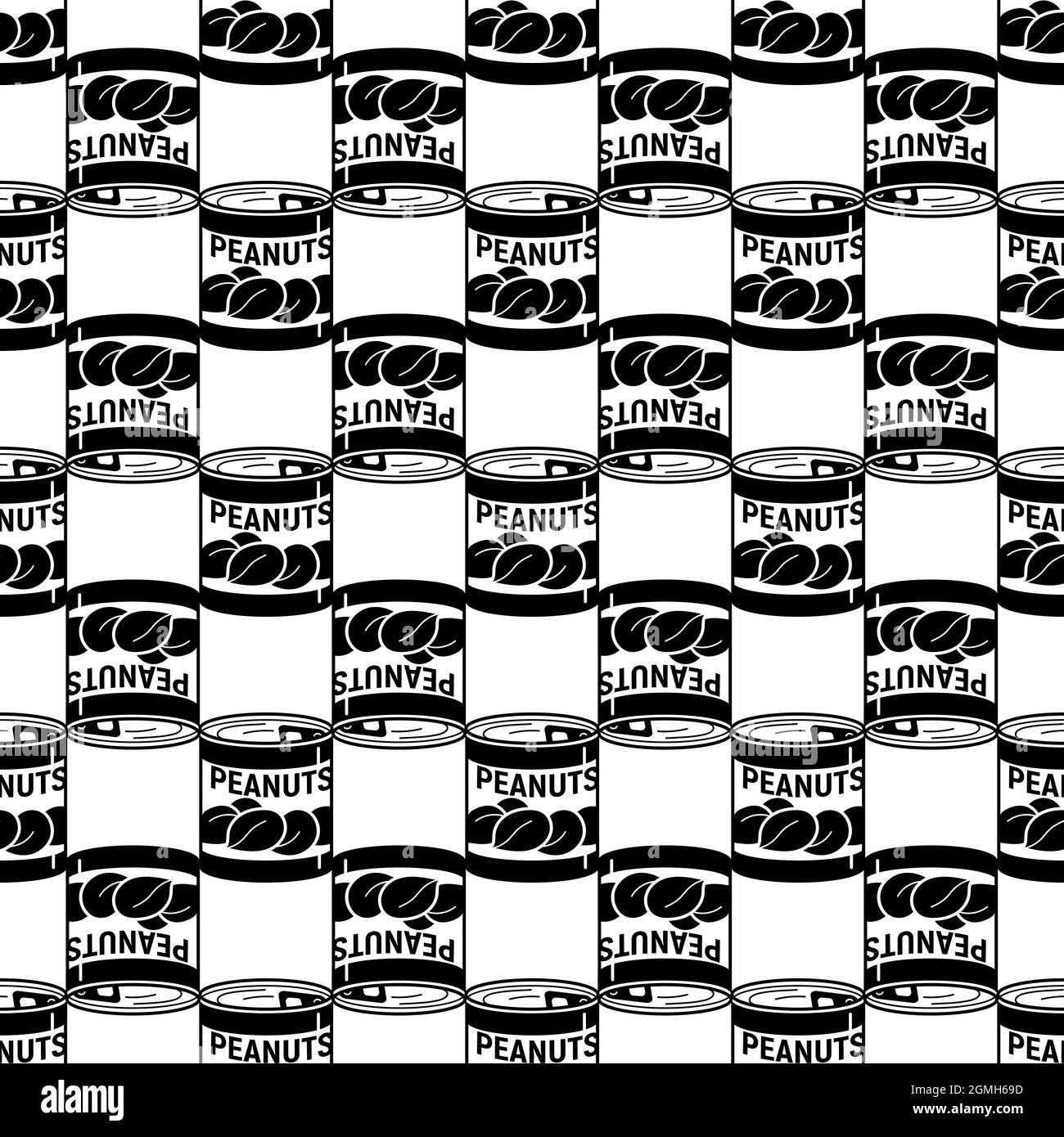 Peanuts tin can pattern seamless background texture repeat wallpaper geometric vector Stock Vector