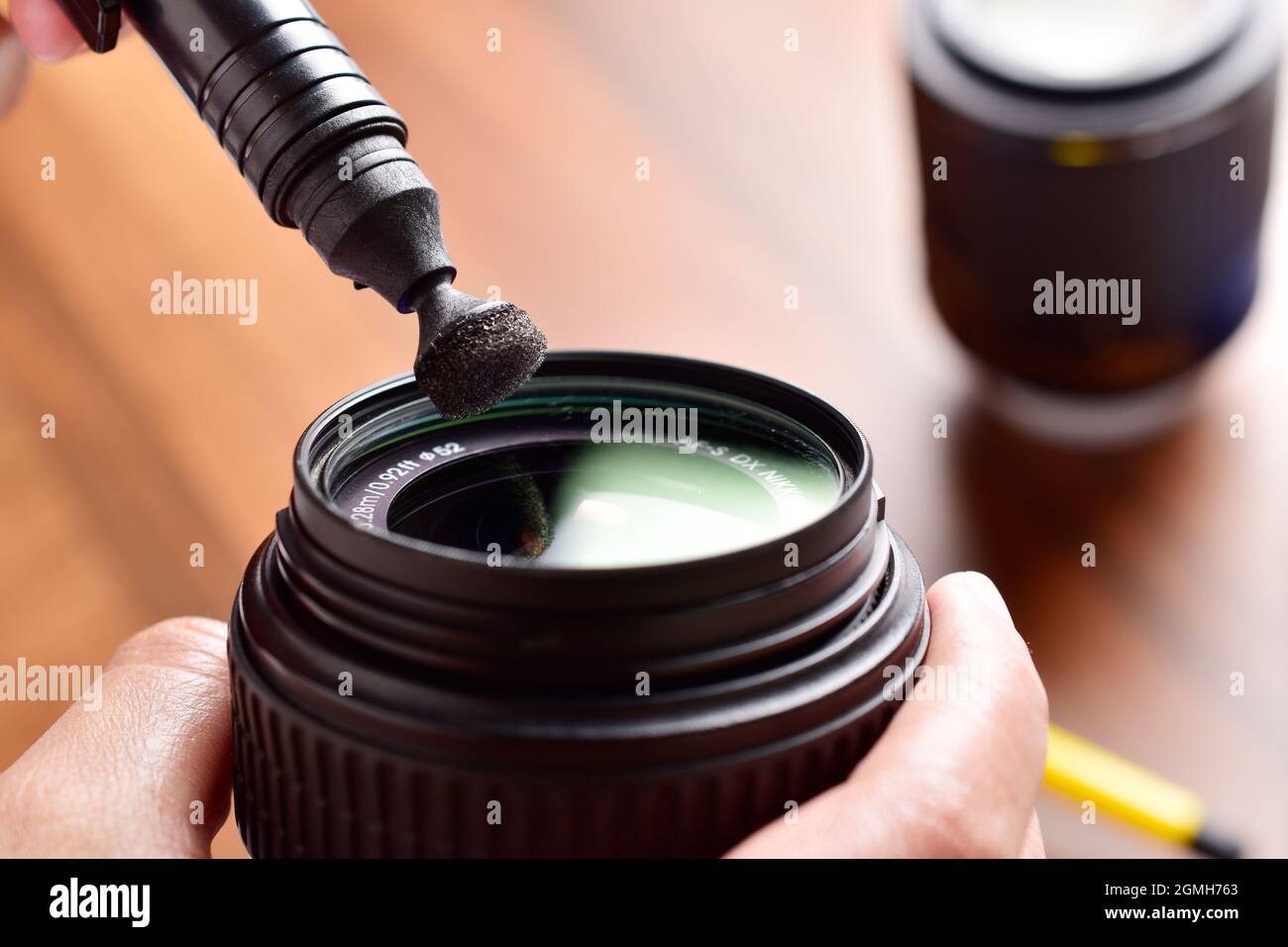 Cleaning Camera Lens Stock Photo Alamy