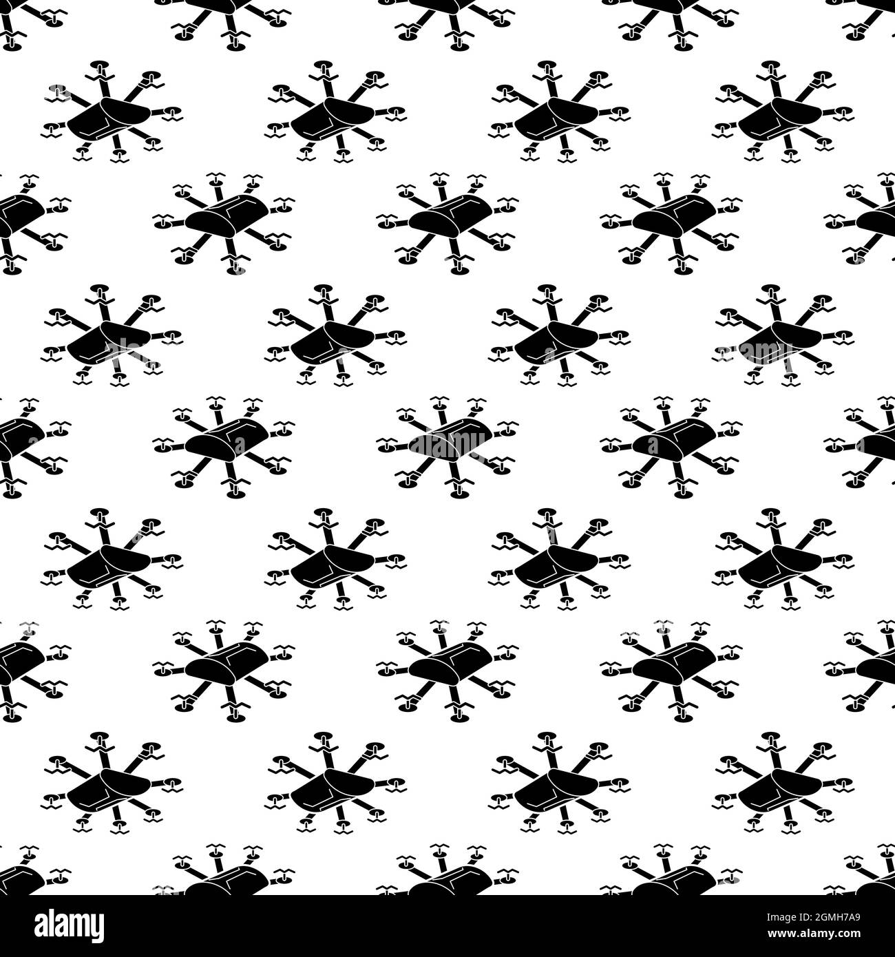 Multi copter drone pattern seamless background texture repeat wallpaper geometric vector Stock Vector