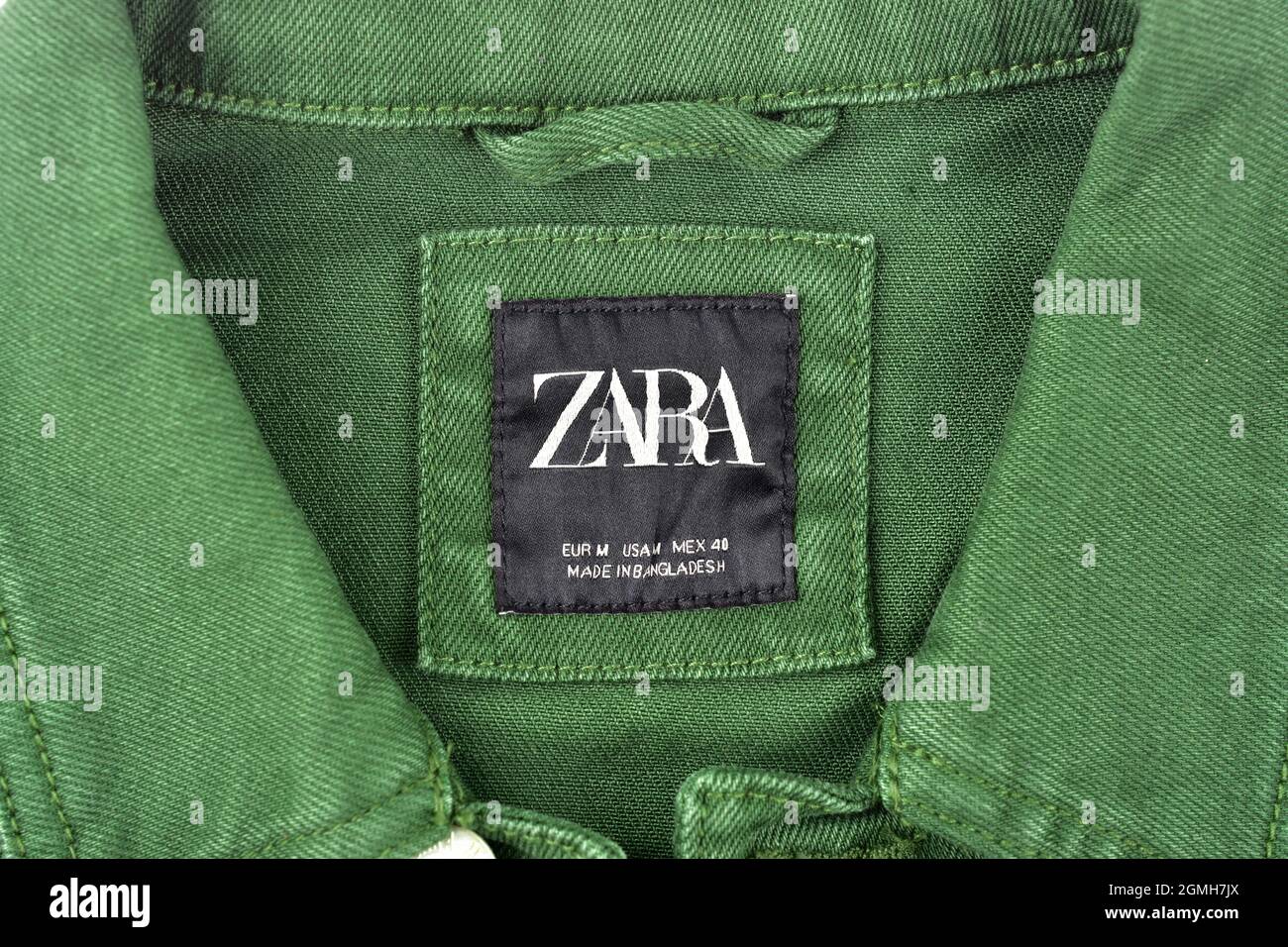New Delhi, India, 20 December 2019:- Zara green denim jeans Stock Photo -  Alamy
