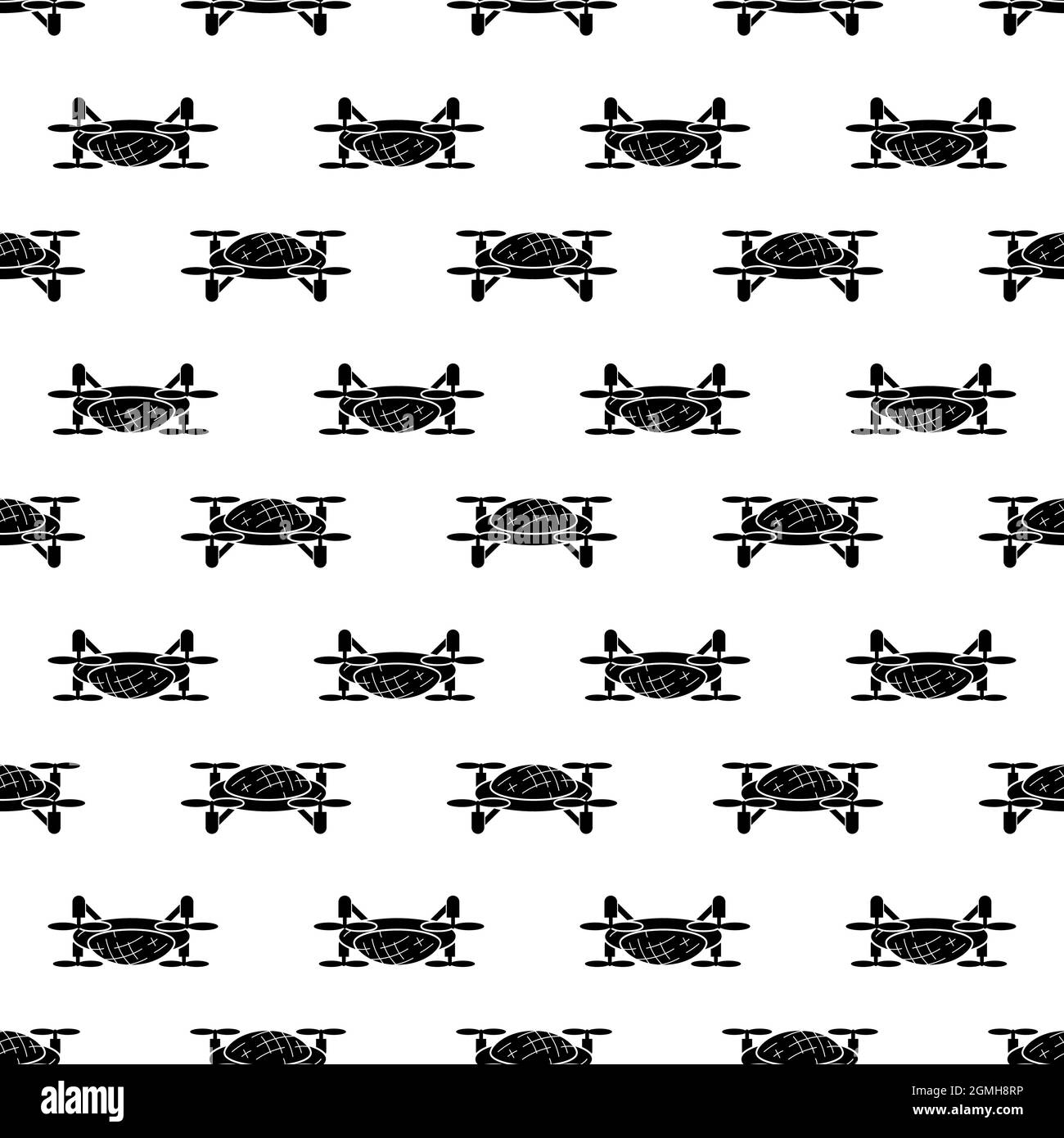 Robot drone pattern seamless background texture repeat wallpaper geometric vector Stock Vector
