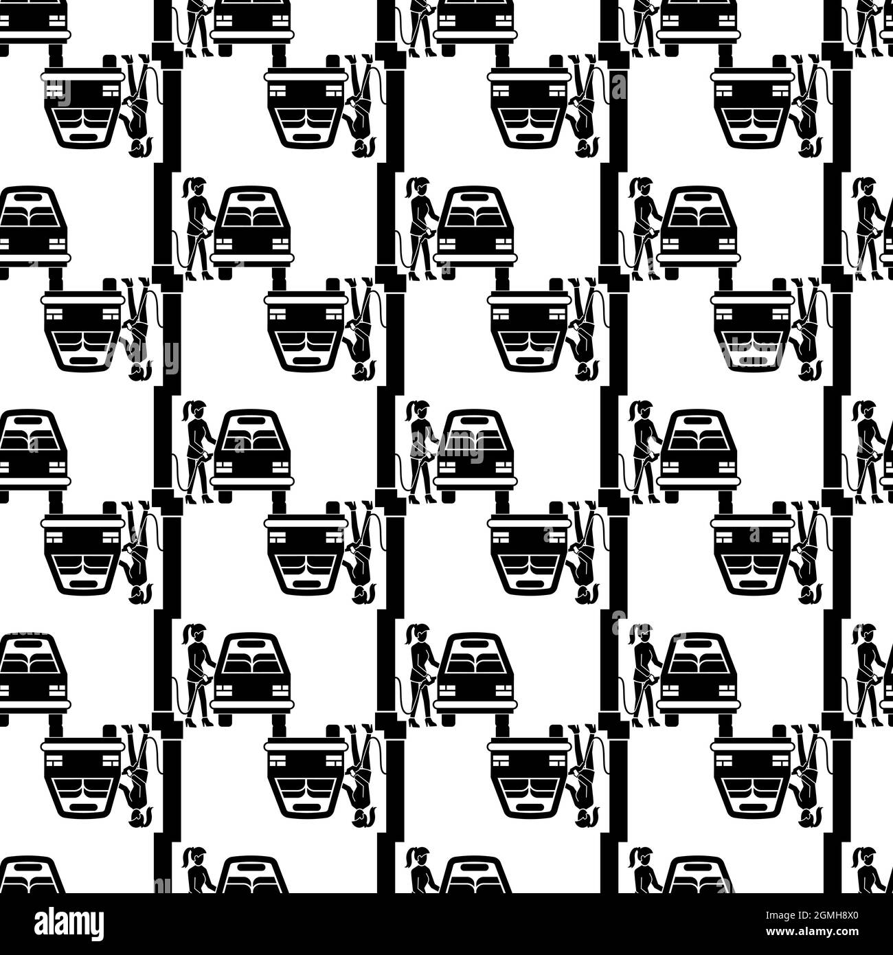 Girl fill up car pattern seamless background texture repeat wallpaper ...