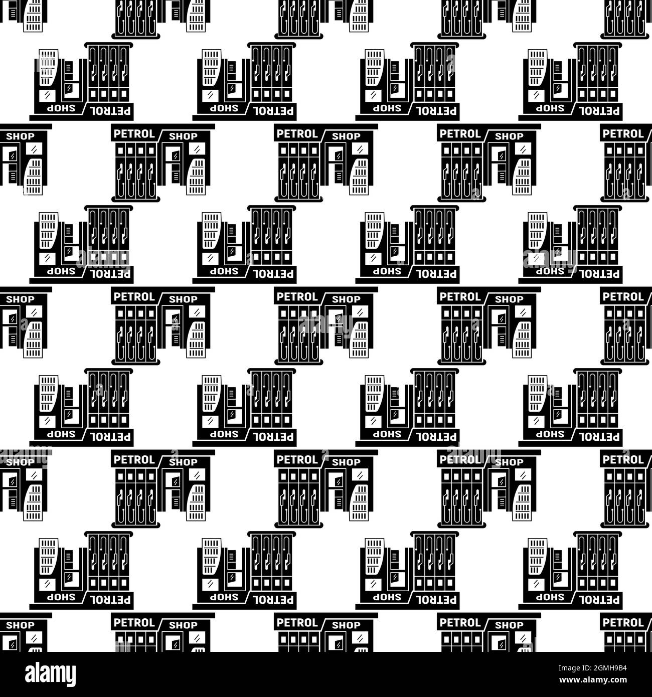Petrol station shop pattern seamless background texture repeat ...
