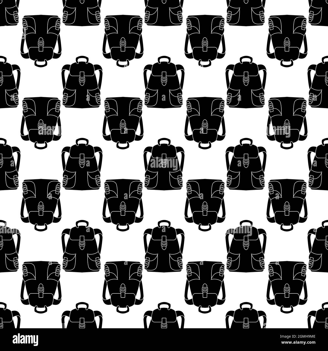Old backpack pattern seamless background texture repeat wallpaper geometric vector Stock Vector