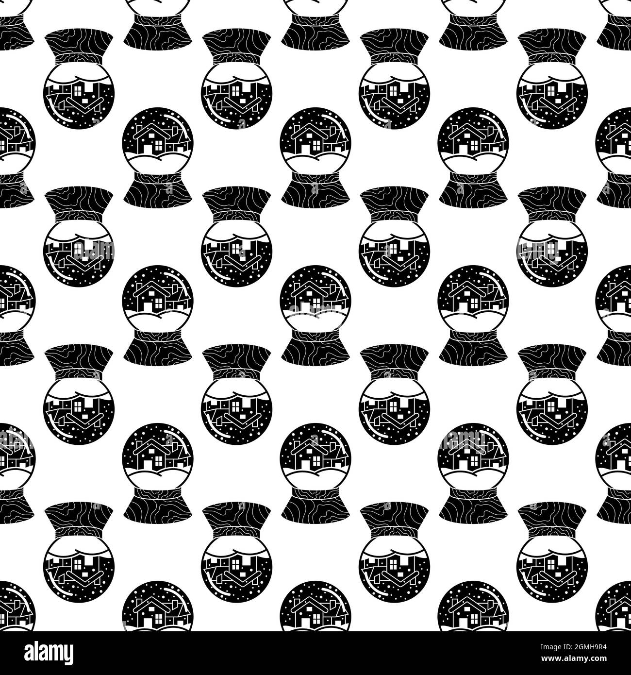 Snow globe house pattern seamless background texture repeat wallpaper ...