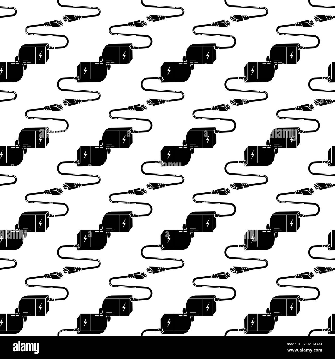 Electronic cigarette charger pattern seamless background texture repeat wallpaper geometric vector Stock Vector