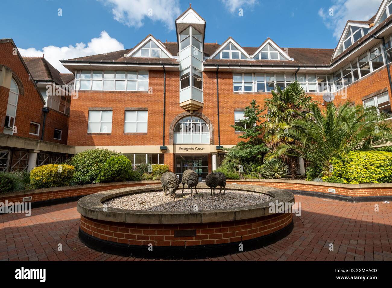 View of Eastgate Court office buildings, business offices, in Guildford town, Surrey, England, UK Stock Photo
