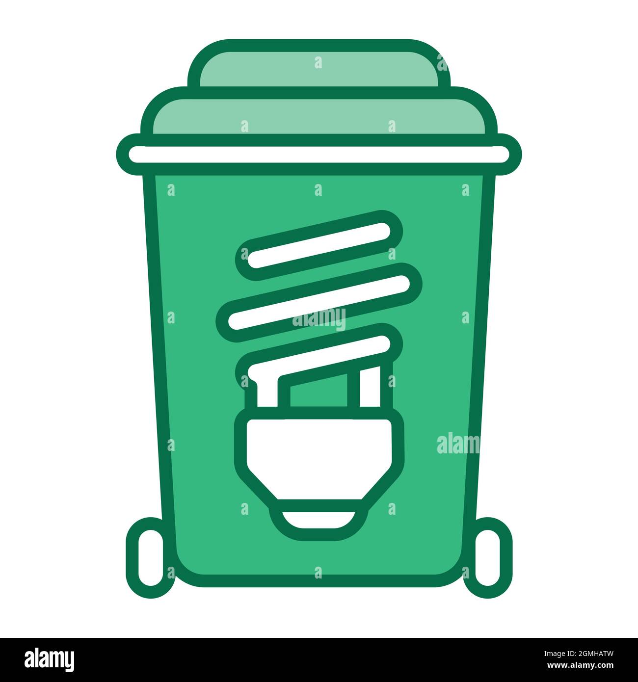 Light bulbs recyclable color line icon. Waste recycling. Garbage