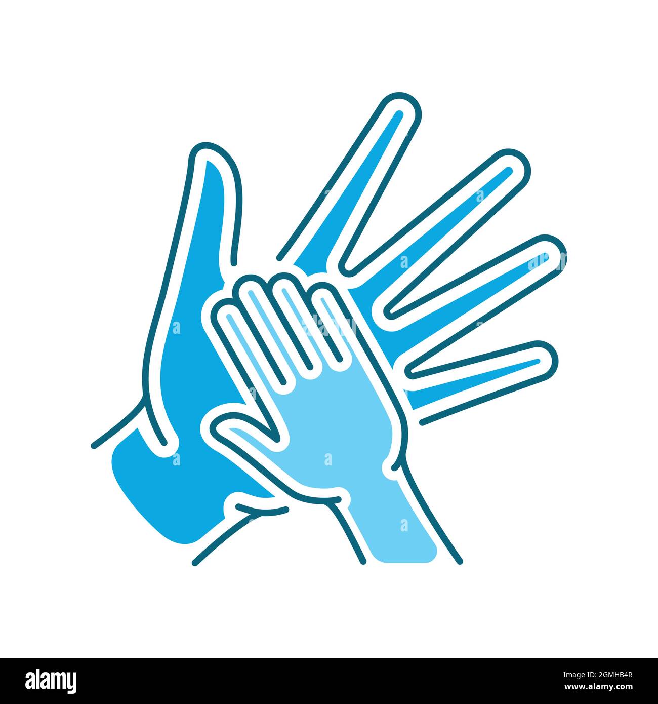 Volunteer childcare color line icon. Help poor street children. Outline ...