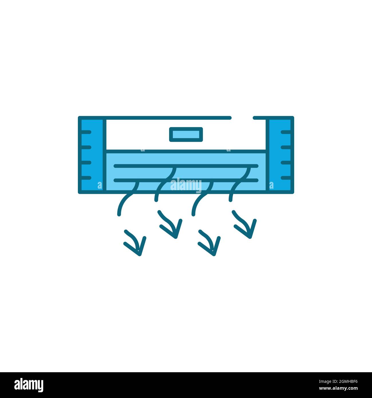 Air conditioner fan color line icon. Sign for web page, mobile app