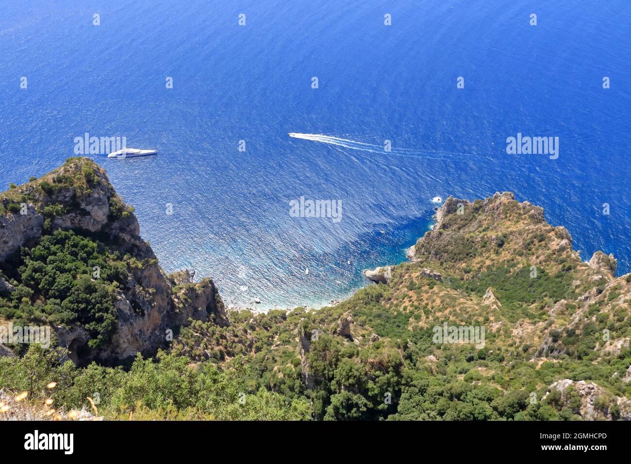Spectacular View of Sea Cliffs and Coastline from Monte Solaro, Island ...