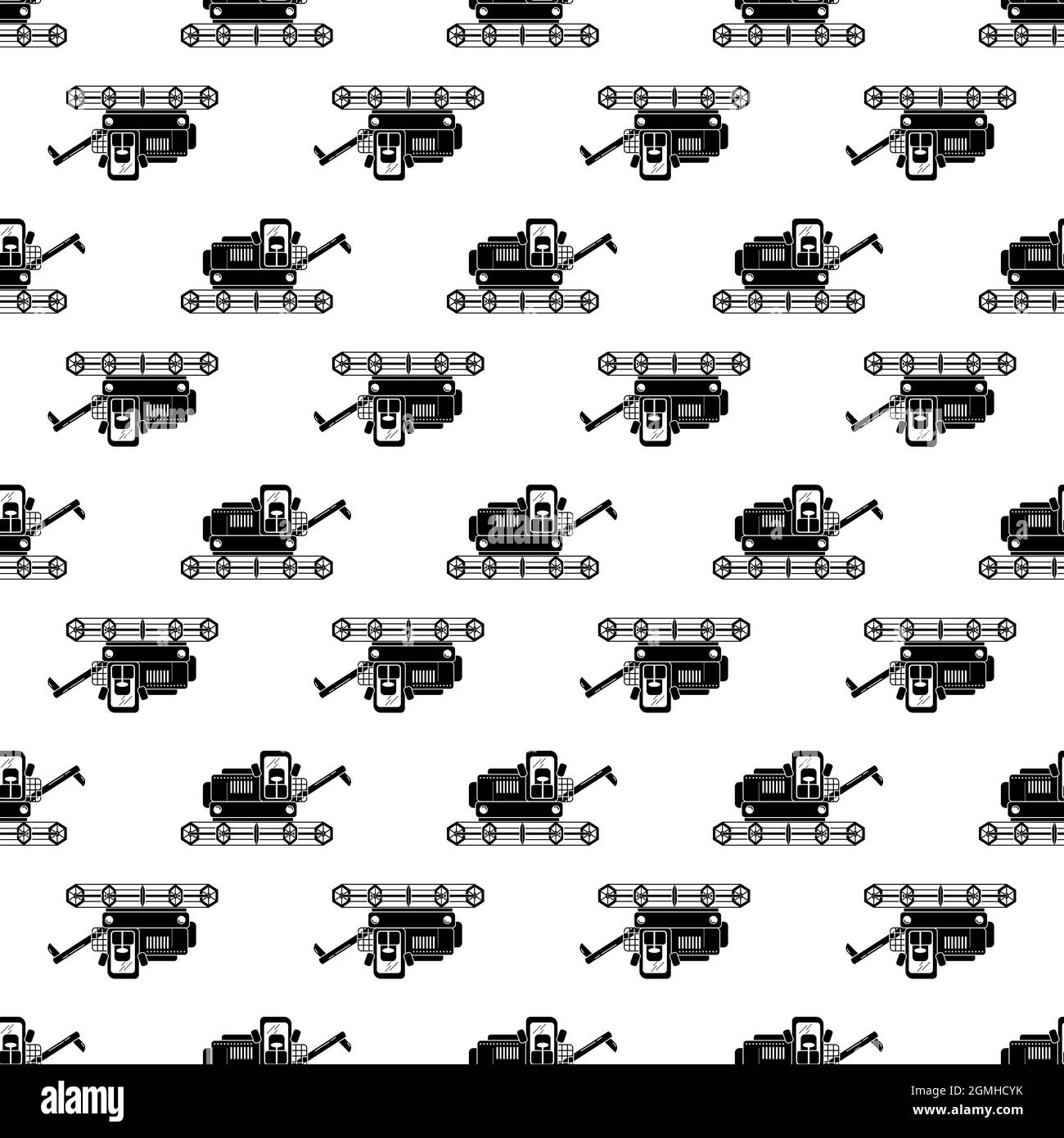 Wheat harvester pattern seamless background texture repeat wallpaper geometric vector Stock Vector