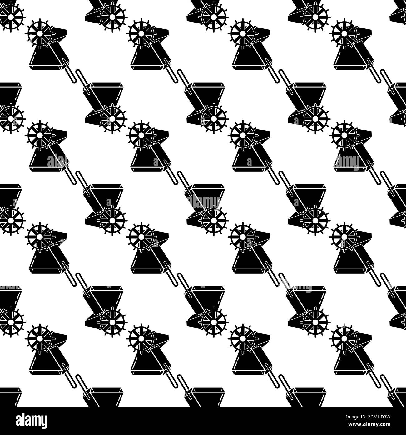 Mechanical hand seeder pattern seamless background texture repeat wallpaper geometric vector Stock Vector