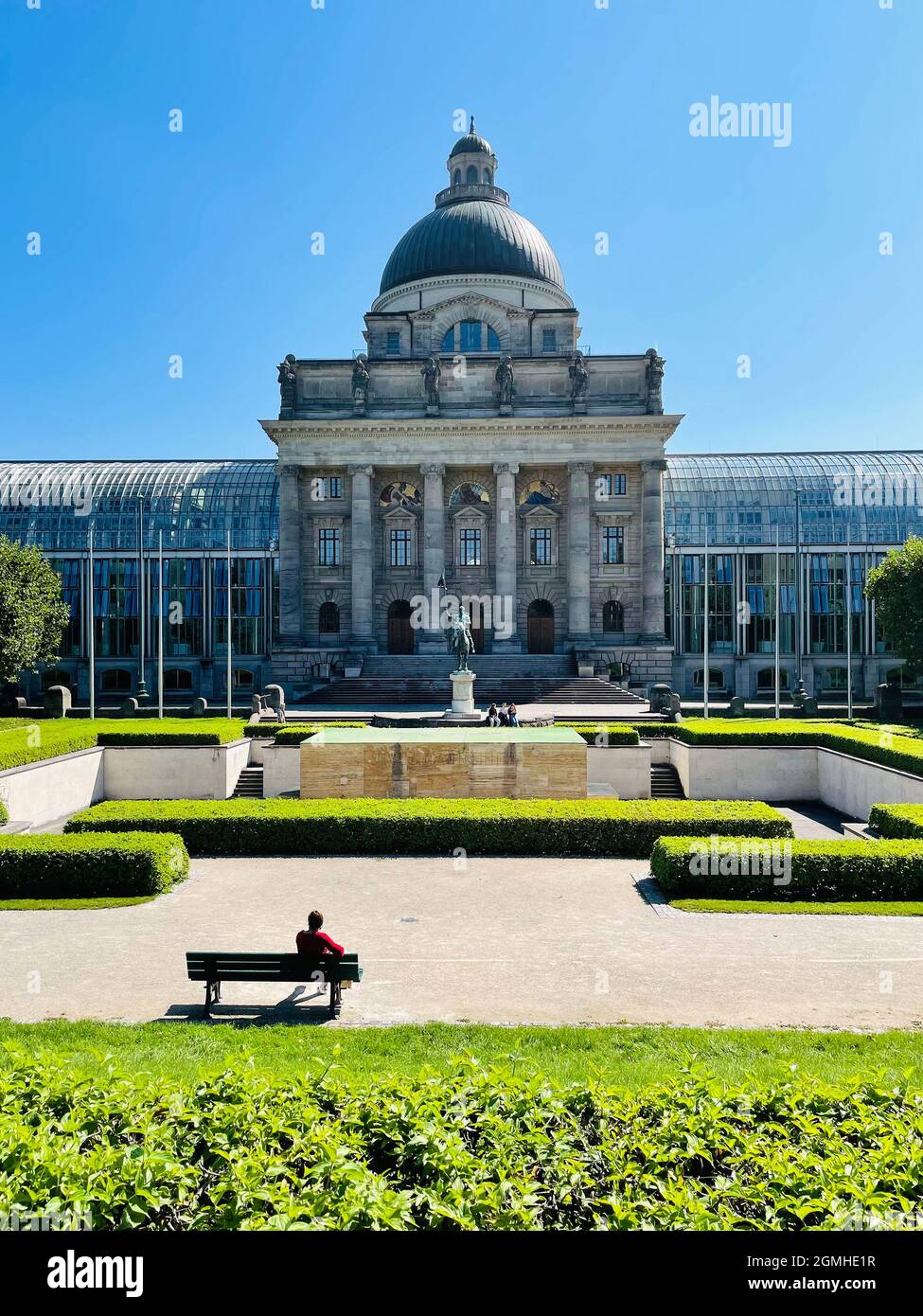 Bavarian State Chancellery in Munich with the official seat of the Prime Minister of the Free State of Bavaria -  Germany. Stock Photo